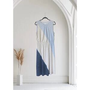 London Times Maxi Dress Womans Blue Sleeveless Medium